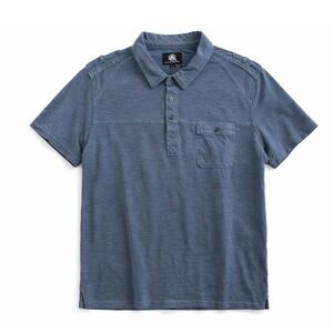 Rock Republic Men's Blue Dye‎ Mineral Wash 100% Cotton Polo Shirt XXL